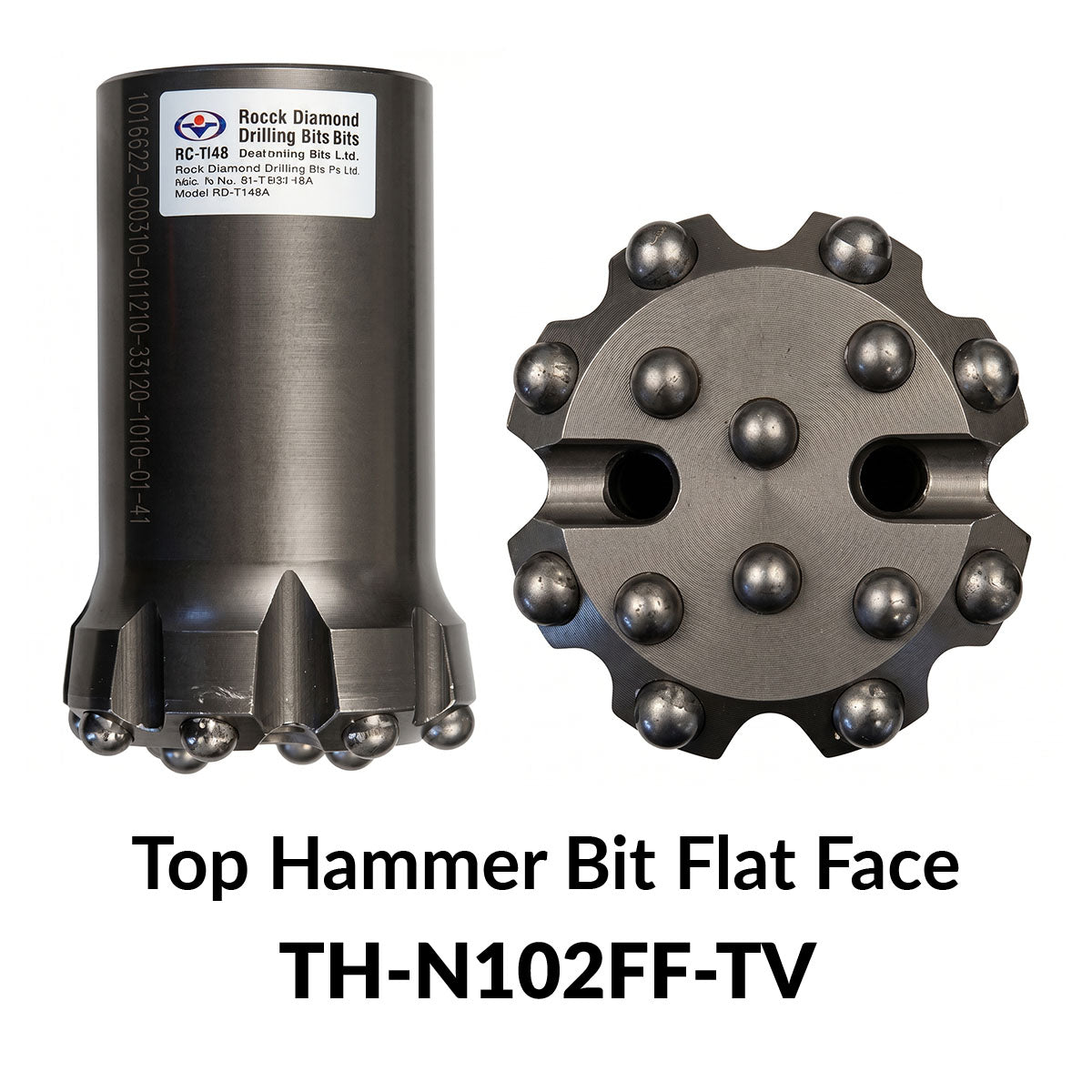 Top Hammer Bit: FLAT FACE - TH-N102FF-TV