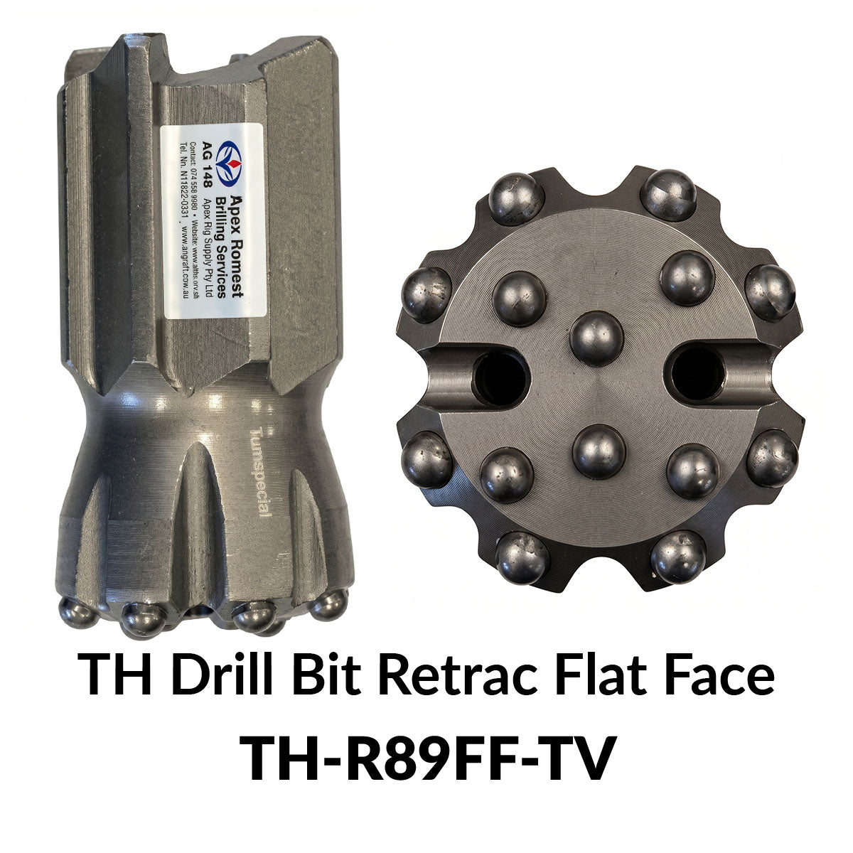 TH Drill Bit Retrac: FLAT FACE - TH-R89FF-TV